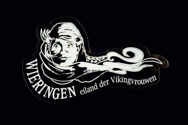 Viking sticker VROUW (wit) 15 cm