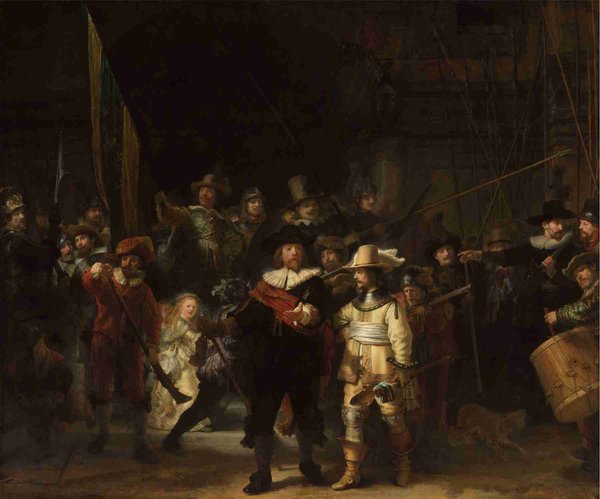 De Nachtwacht ''Rembrandt van Rijn'' 80 x 65 cm